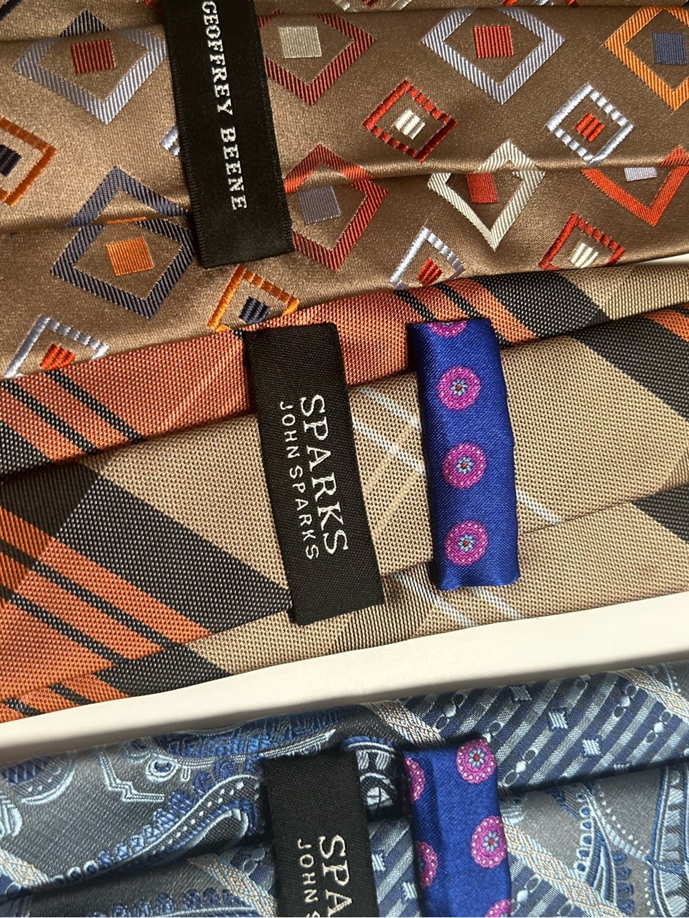 Assorted Men's Necktie Pack - Blue, Black, Tan, Orange, Brown 6ct. - Picture 5 of 13